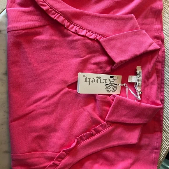 Aryeh Pink Ruffled Polo TankTop - Picture 4 of 4